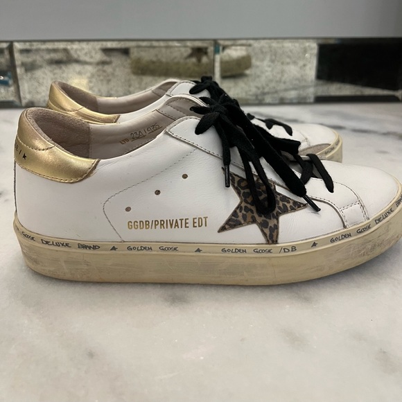 Golden Goose Shoes - GOLDEN GOOSE Hi Star sneakers cheetah star & gold heel tab 39 (8.5) barely worn